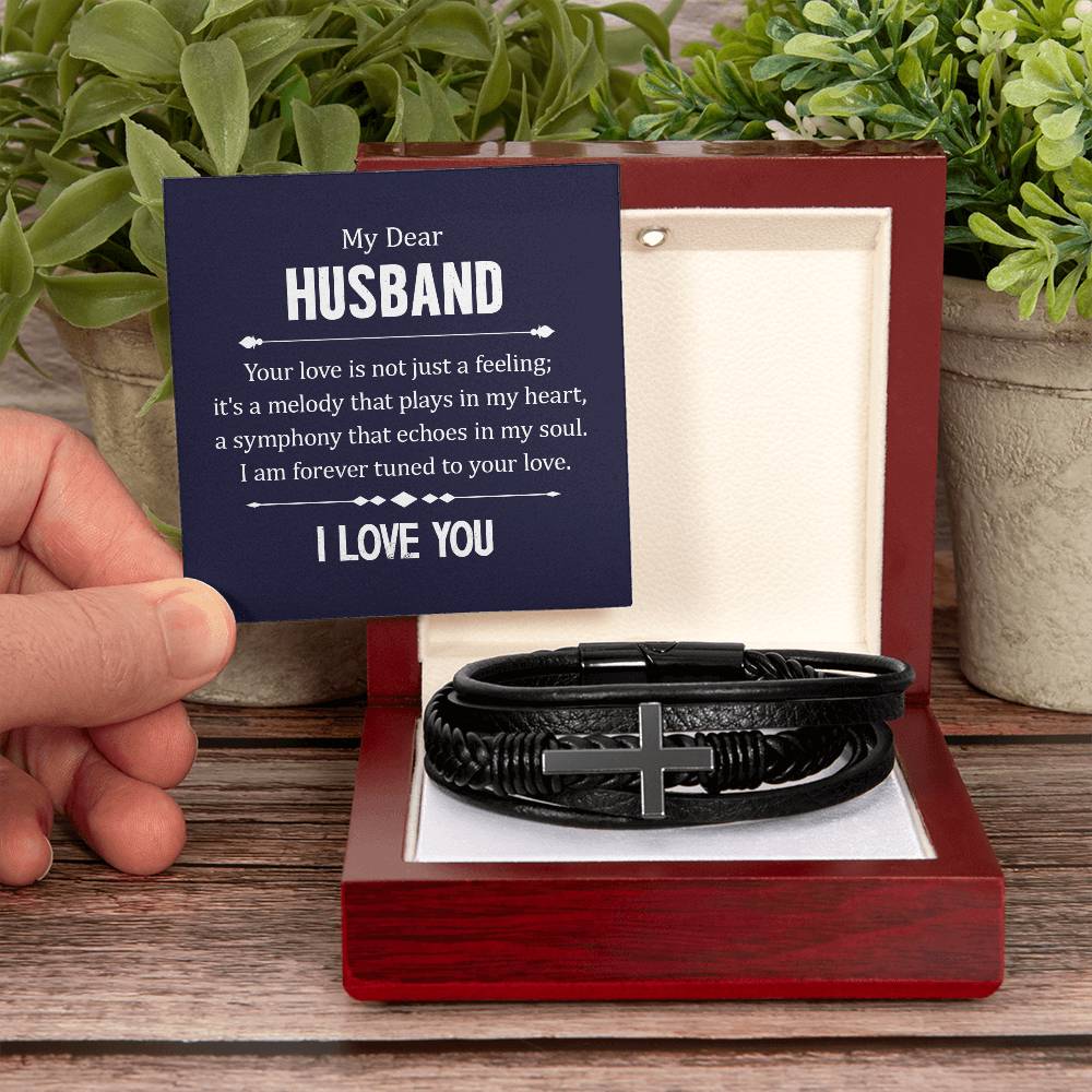 008 - TO HUSBAND FROM WIFE - MEN'S CROSS BRACELET