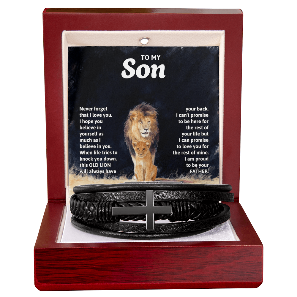 Men's Cross Bracelet, To Son, I Hope You Believe In Yourself As Much As I Believe In You