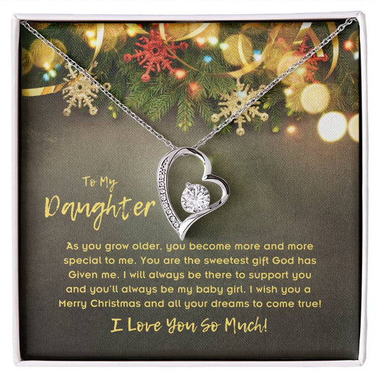 To Daughter, Forever Love Necklace, As You Grow Older, You Become More And More Special To Me