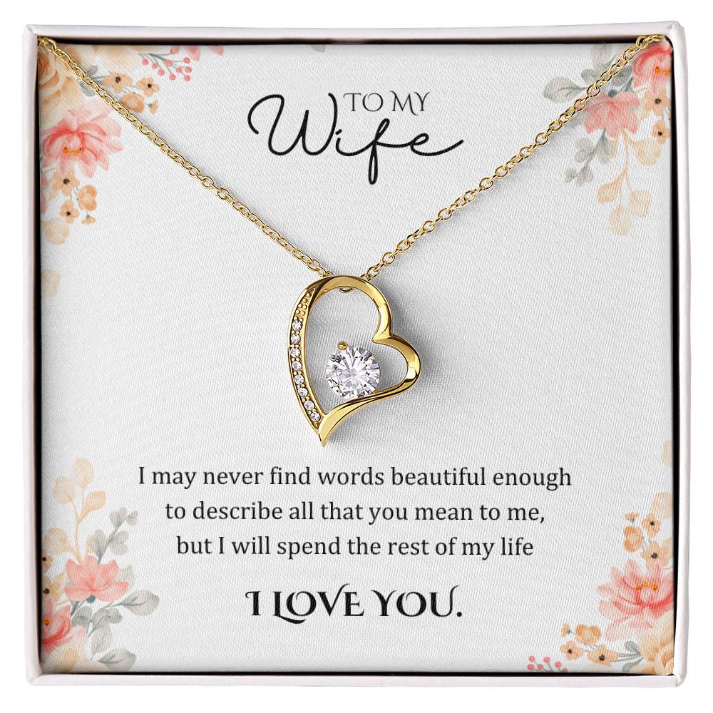 Wife Gifts - I may never find words beautiful enough to describe all that you mean to me, but I will spend the rest of my life.