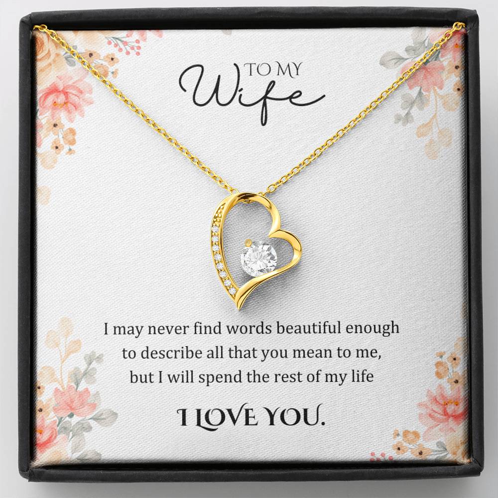 Wife Gifts - I may never find words beautiful enough to describe all that you mean to me, but I will spend the rest of my life.