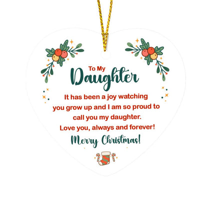 Heart Ornament, To Daughter, It Has Been A Joy Watching You Grow Up