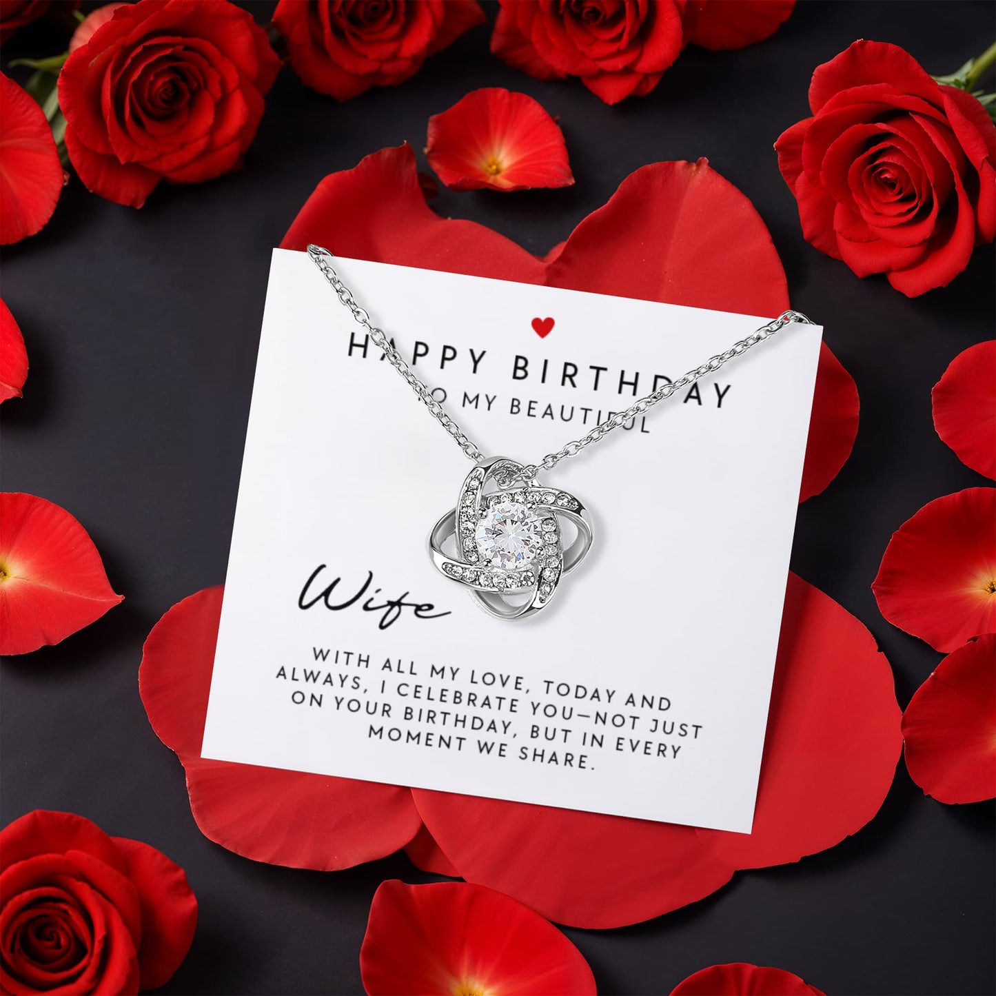 Love Knot, Rotating Rose Gift Box, To Wife, I Celebrate You, Not Just On Your Birthday