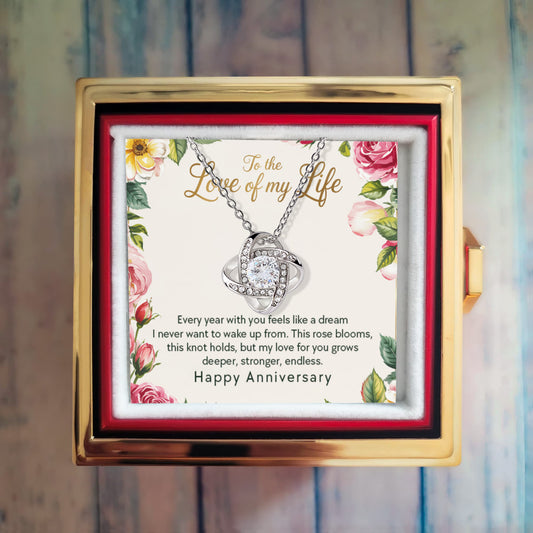 Love Knot, Rotating Rose Gift Box, To Love, Every Year With You Feels Like A Dream