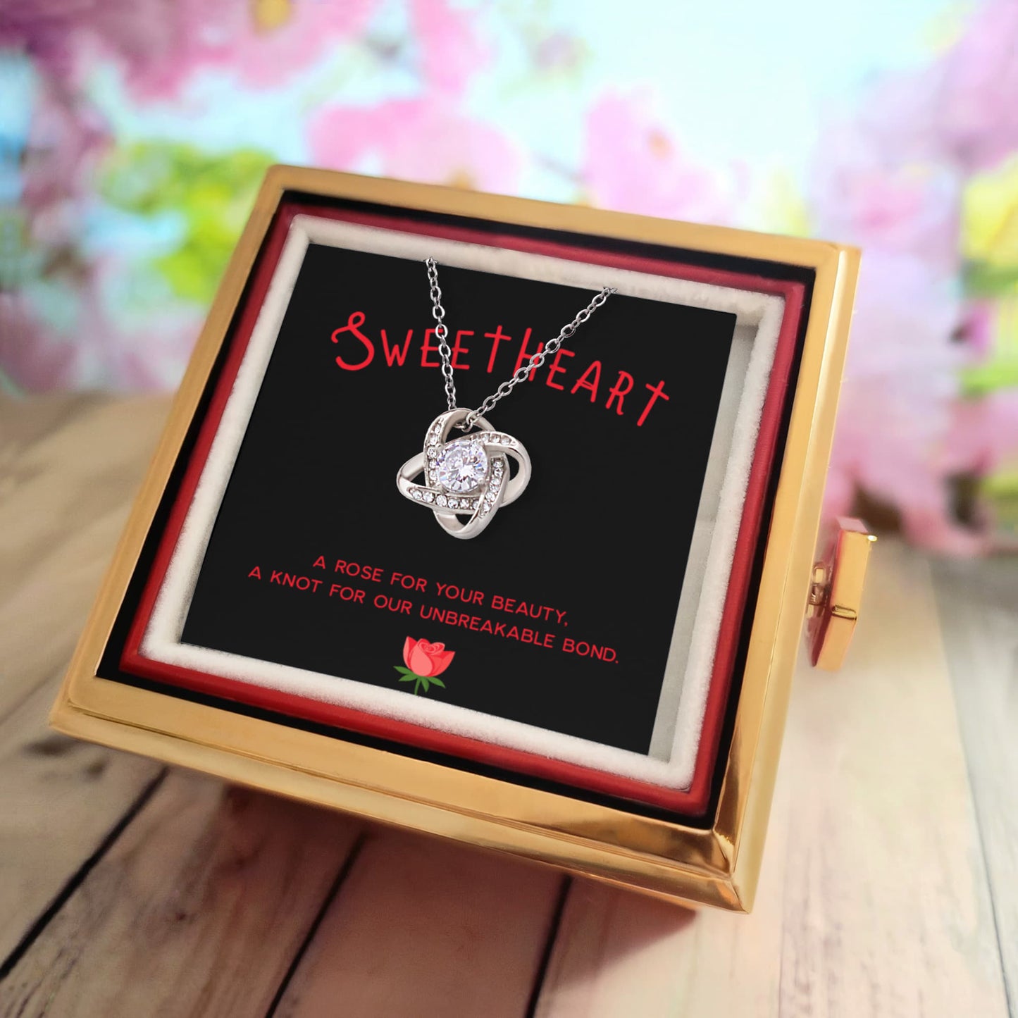 Love Knot, Rotating Rose Gift Box, To Sweetheart, A Rose For Your Beauty