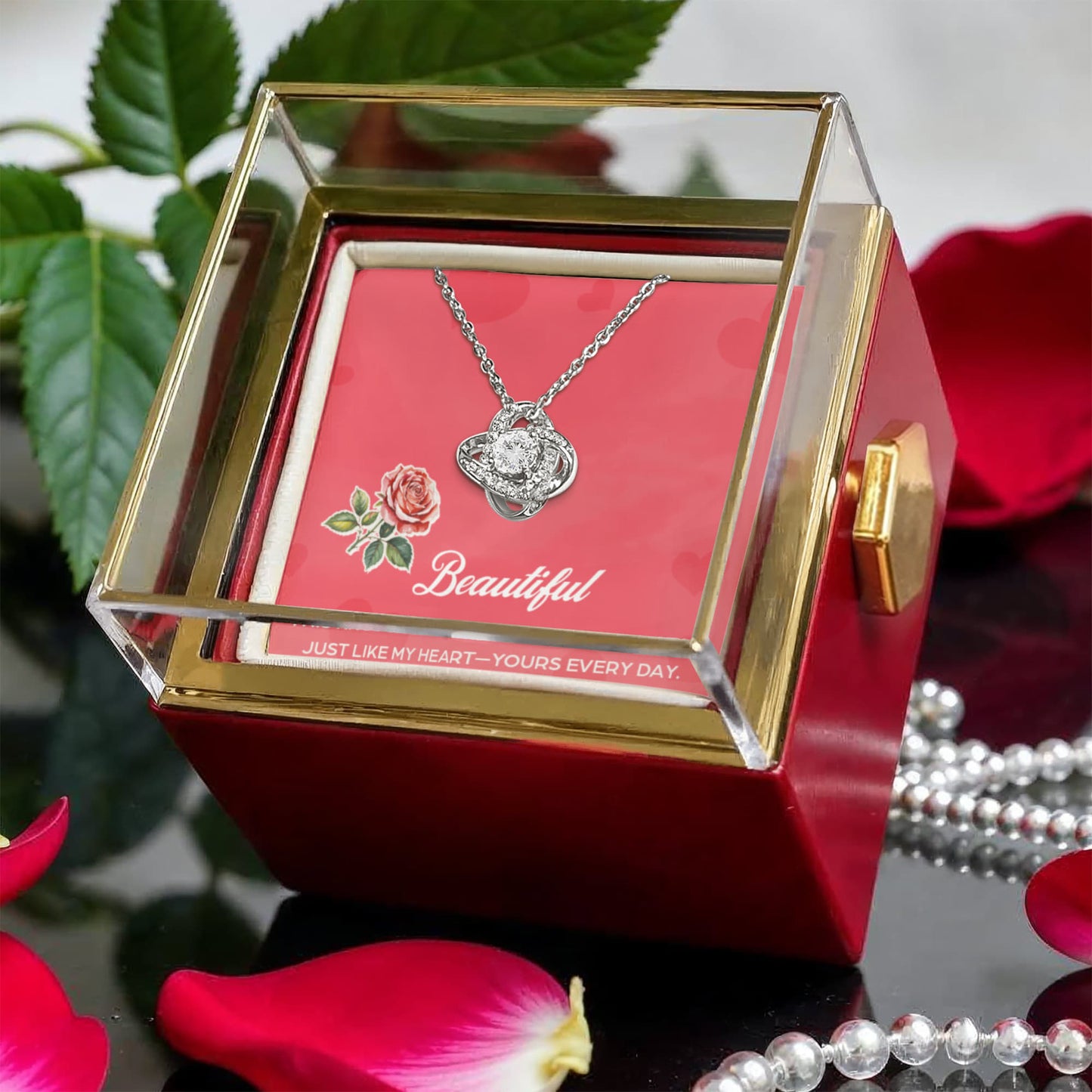 Love Knot, Rotating Rose Gift Box, To Wife, This Knot Will Hold, This Rose Will Stay