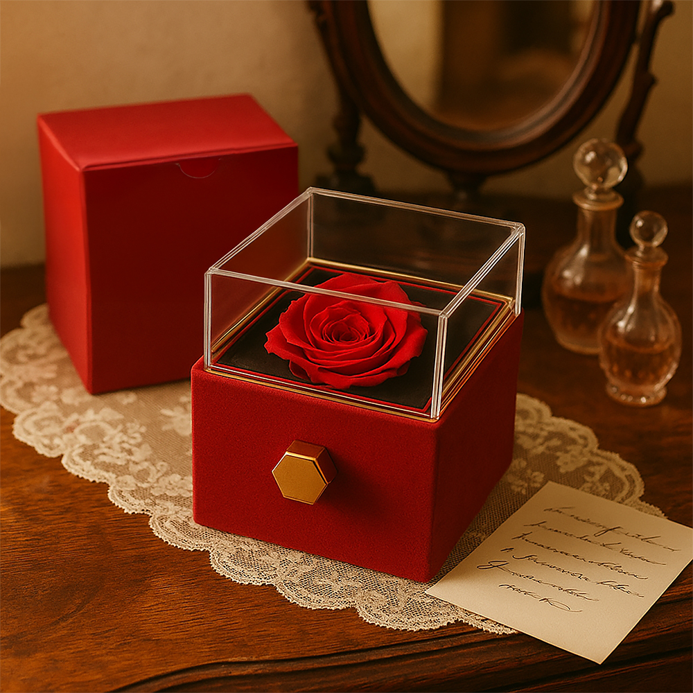 Love Knot, Rotating Rose Gift Box, To Wife, This Knot Will Hold, This Rose Will Stay