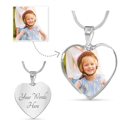 Personalized Heart Photo Necklace - Simple yet timeless