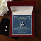Forever Love Necklace + Clear CZ Earrings - To My Daughter Gift From Parents